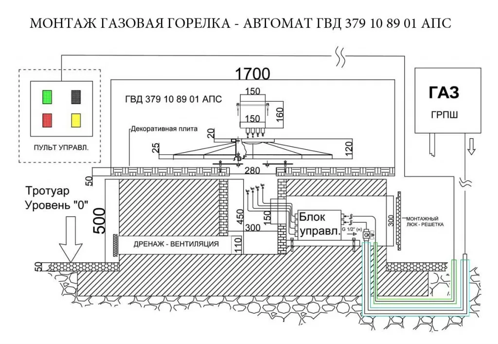 Монтаж газовой горелки с автоматикой для вечного огня в Тотьме 